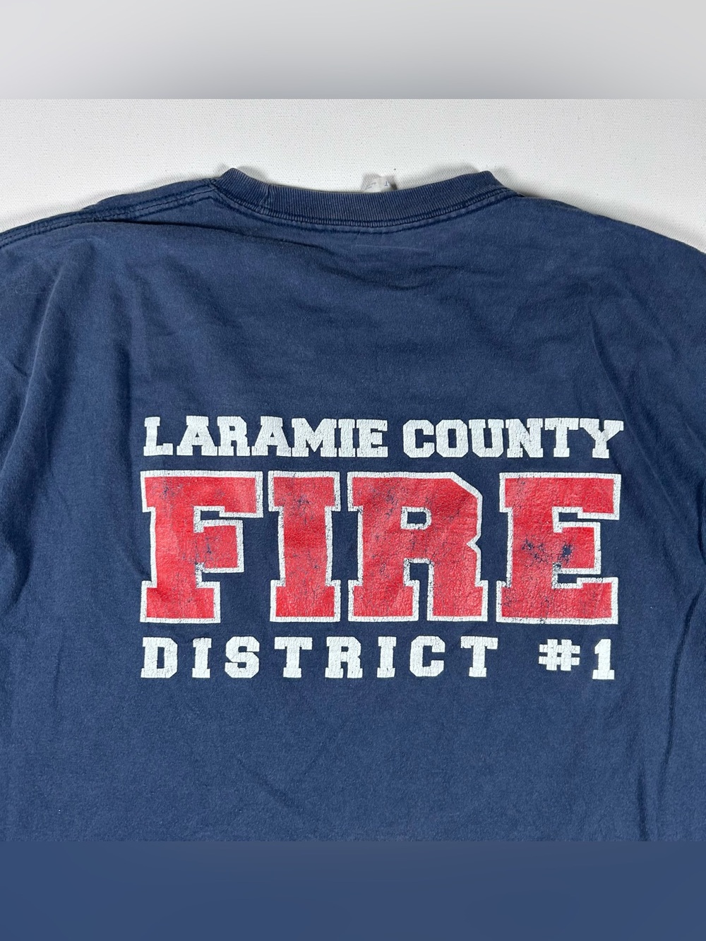 Vintage 2000s Y2k Fire Deparment Shirt Mens Xxl Laramie County Wisconsin Faded